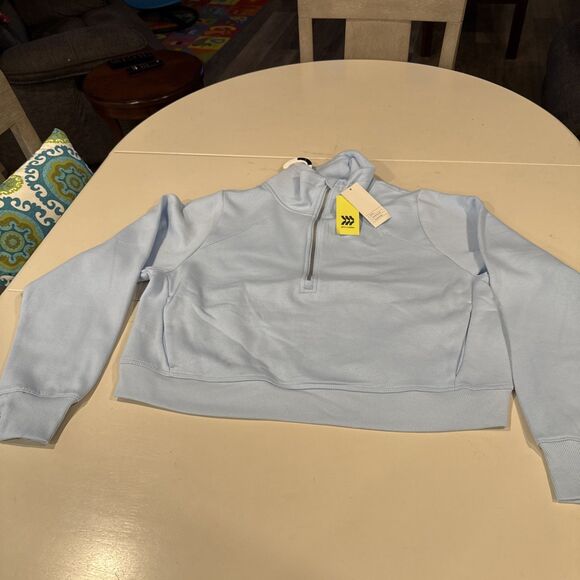 Women's Fleece Half Zip Pullover Sweatshirt Light Blue All In Motion Size Large - Picture 1 of 10